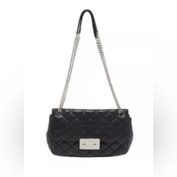 Michael Kors Sloan medium black quilted leather shoulder bag. - Picture 3 of 8